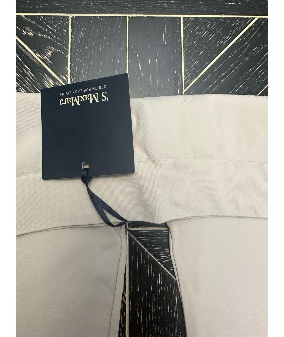 'S MAX MARA Бежевые синтетические леггинсы и велосипедки, фото 4