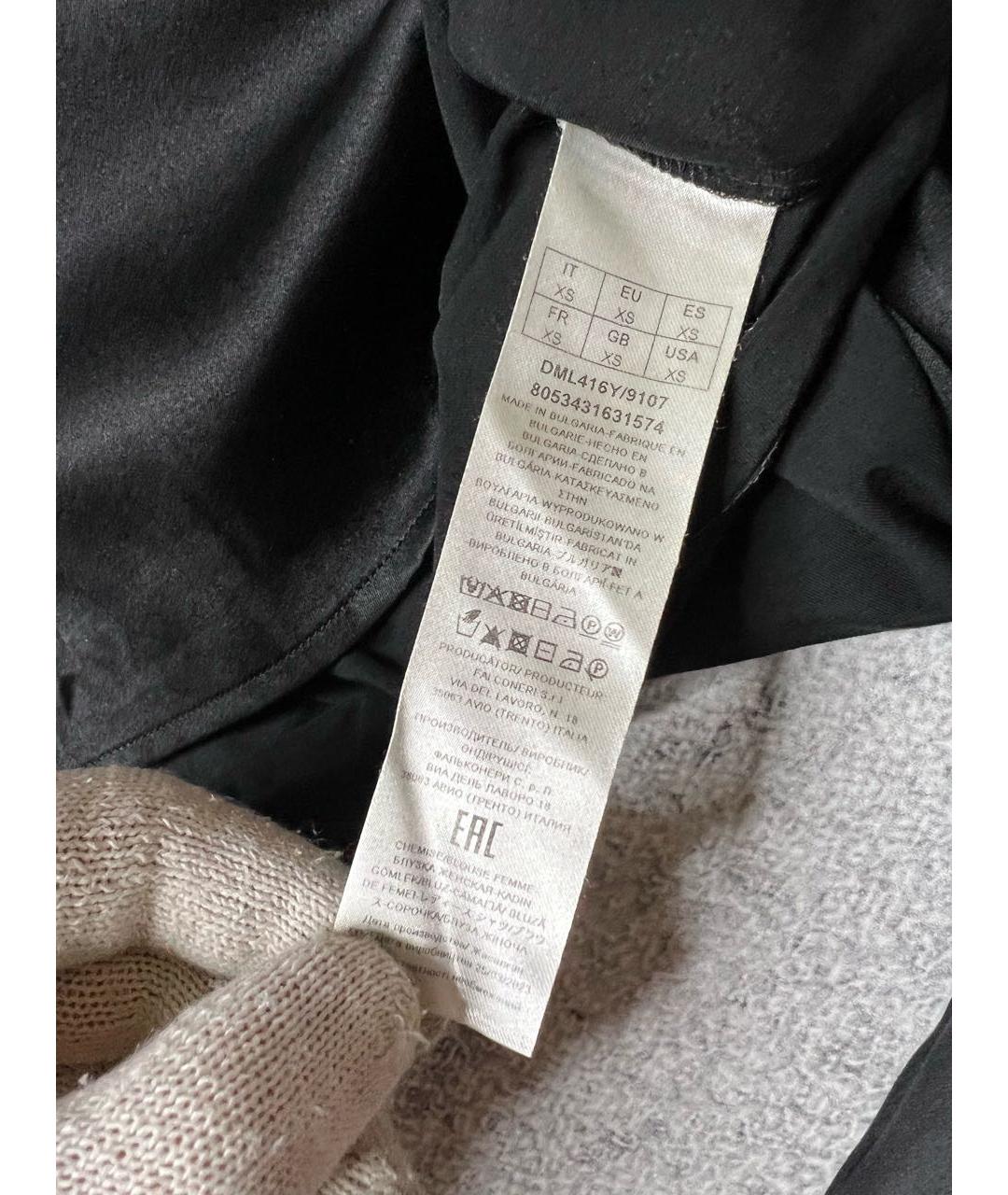 FALCONERI Черная шелковая блузы, фото 5