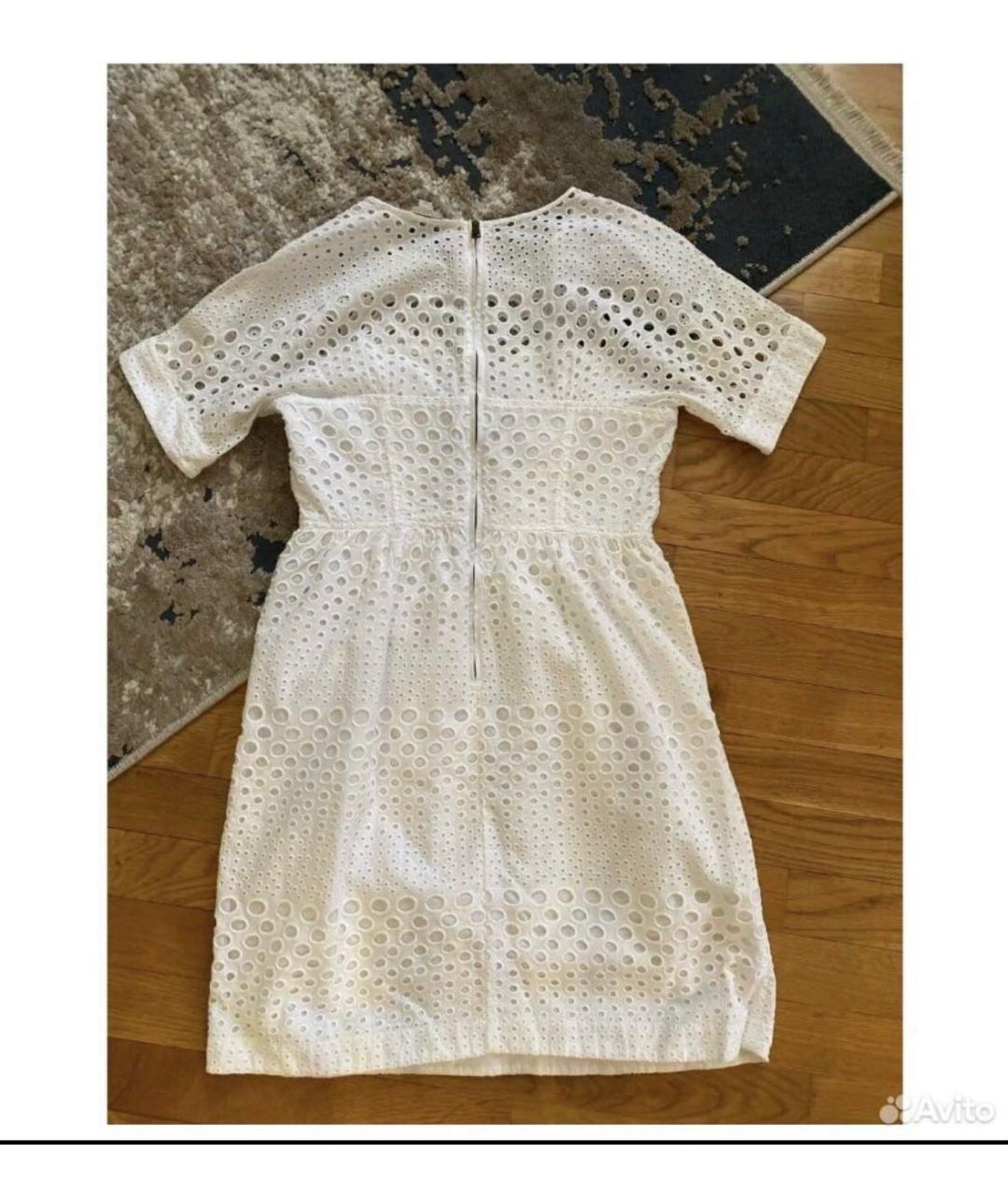 BURBERRY Белое хлопковое повседневное платье, фото 3