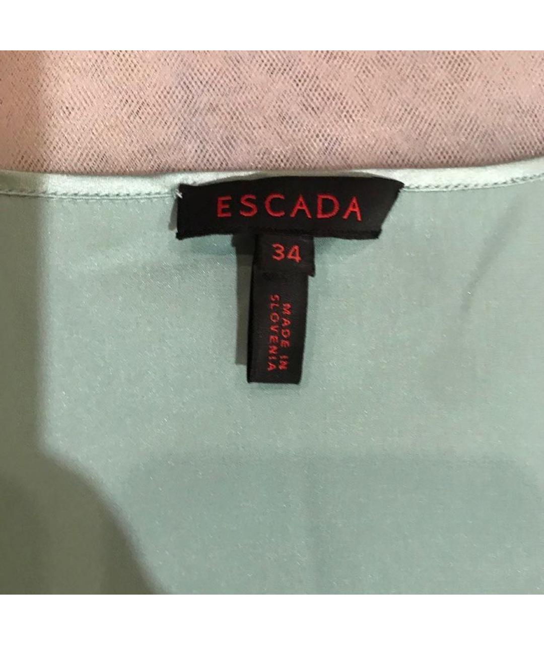 ESCADA Зеленая шелковая блузы, фото 4