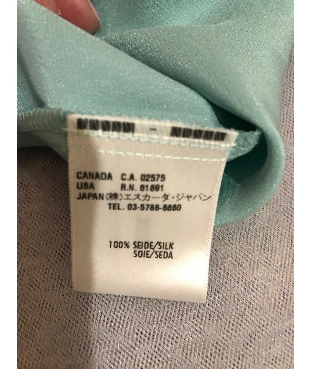 ESCADA Зеленая шелковая блузы, фото 5