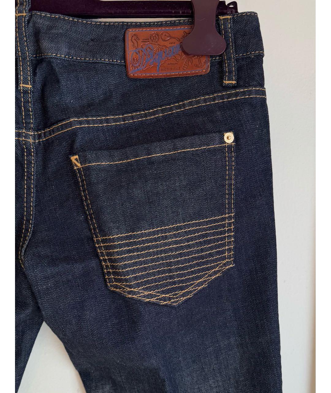 DSQUARED2 Темно-синие хлопко-эластановые прямые джинсы, фото 8