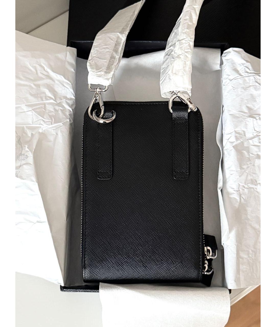 PRADA Черная кожаная сумка на плечо, фото 3