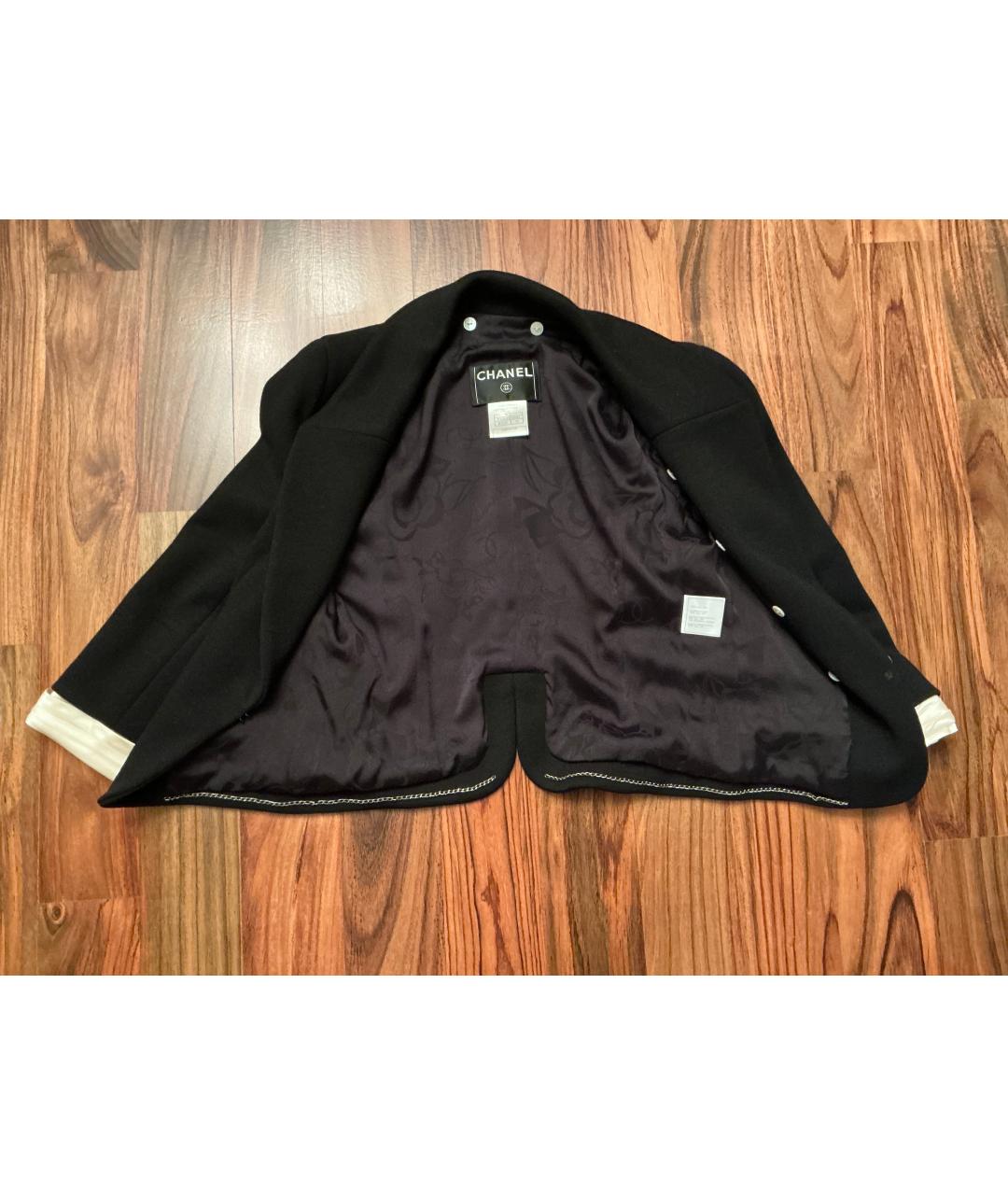 CHANEL Черный шерстяной жакет/пиджак, фото 5