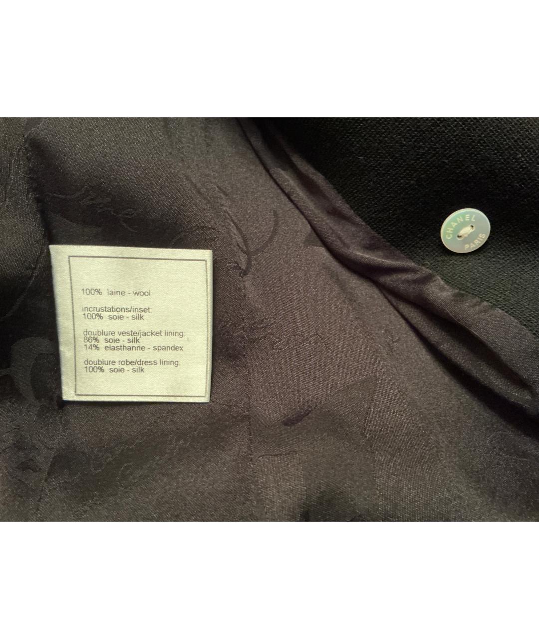 CHANEL Черный шерстяной жакет/пиджак, фото 4