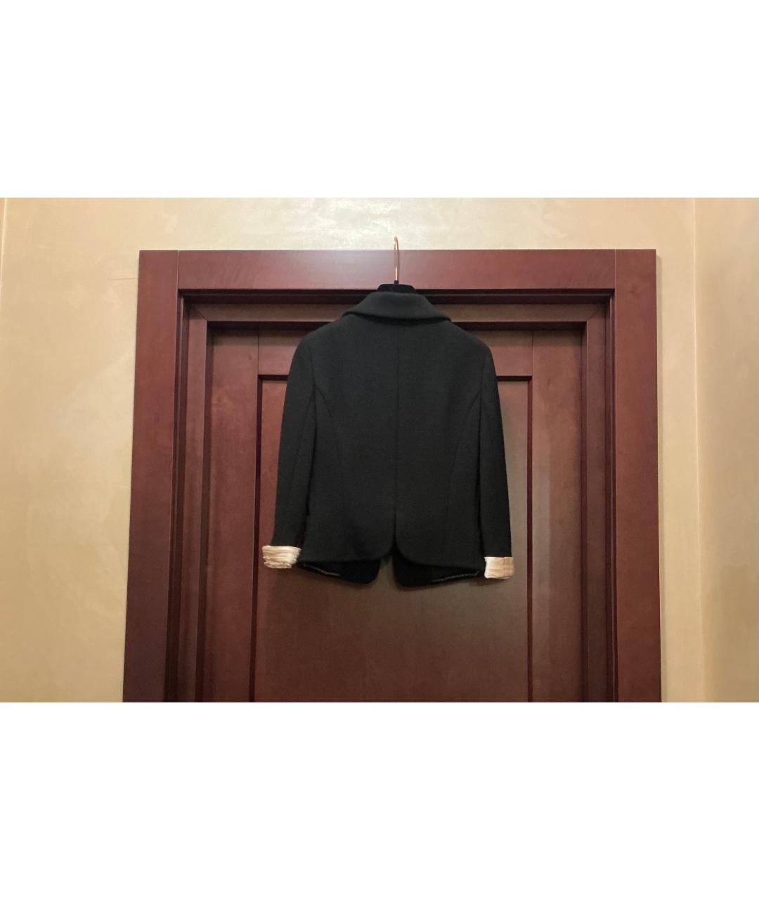 CHANEL Черный шерстяной жакет/пиджак, фото 2