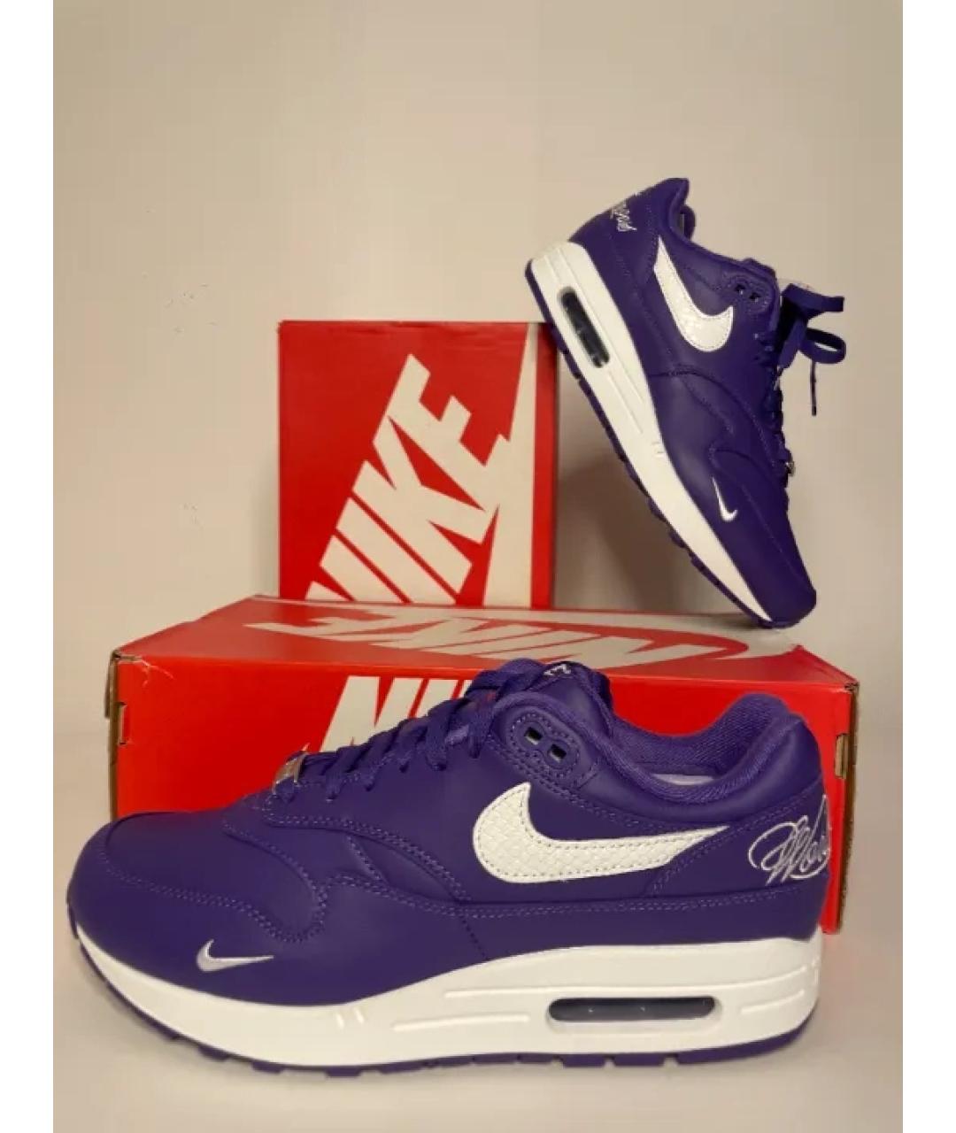 NIKE Фиолетовые кожаные низкие кроссовки / кеды, фото 6