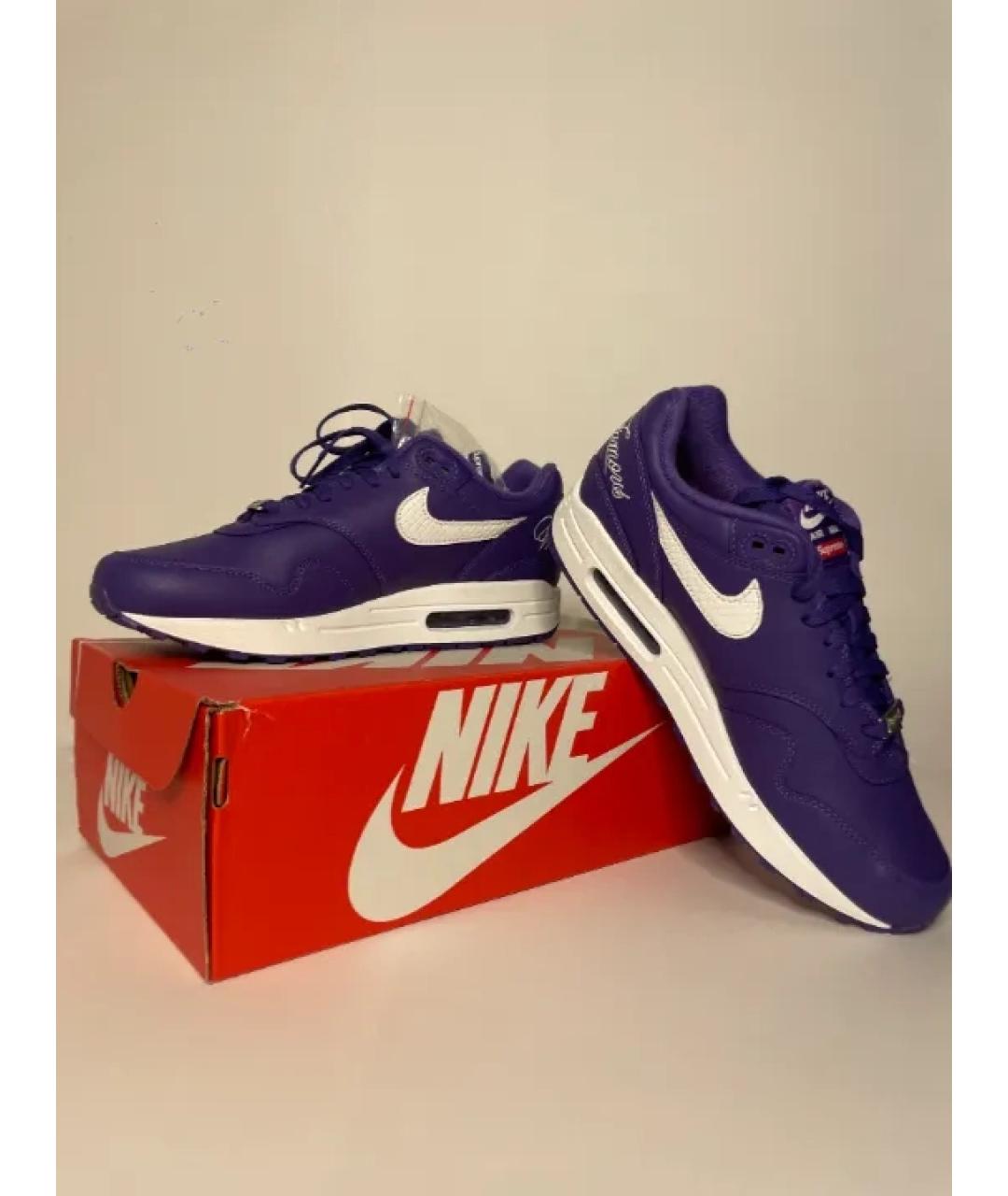 NIKE Фиолетовые кожаные низкие кроссовки / кеды, фото 5