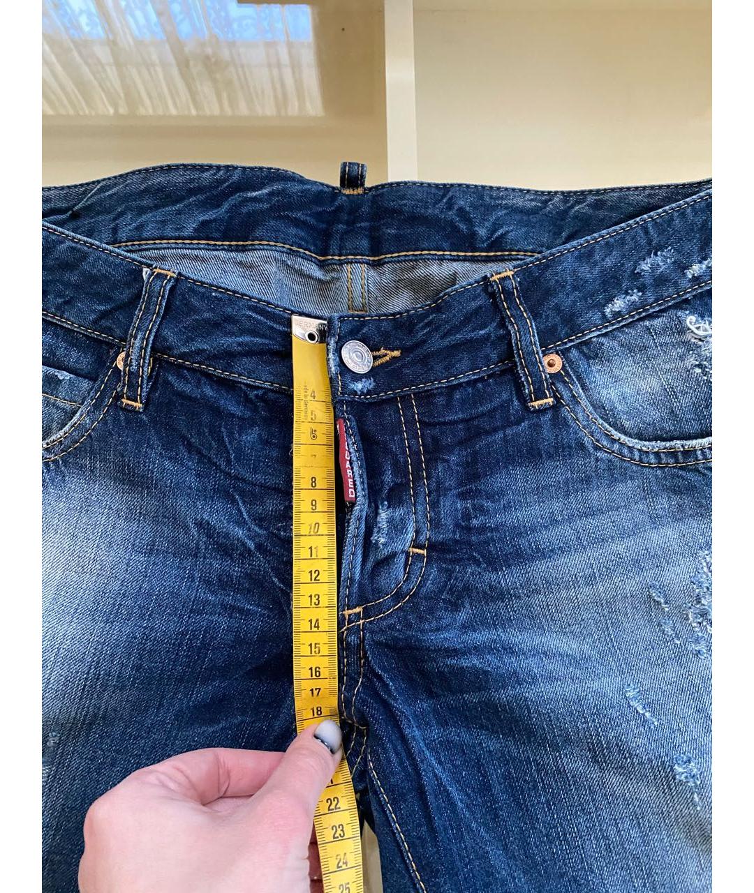 DSQUARED2 Темно-синие хлопковые джинсы слим, фото 7