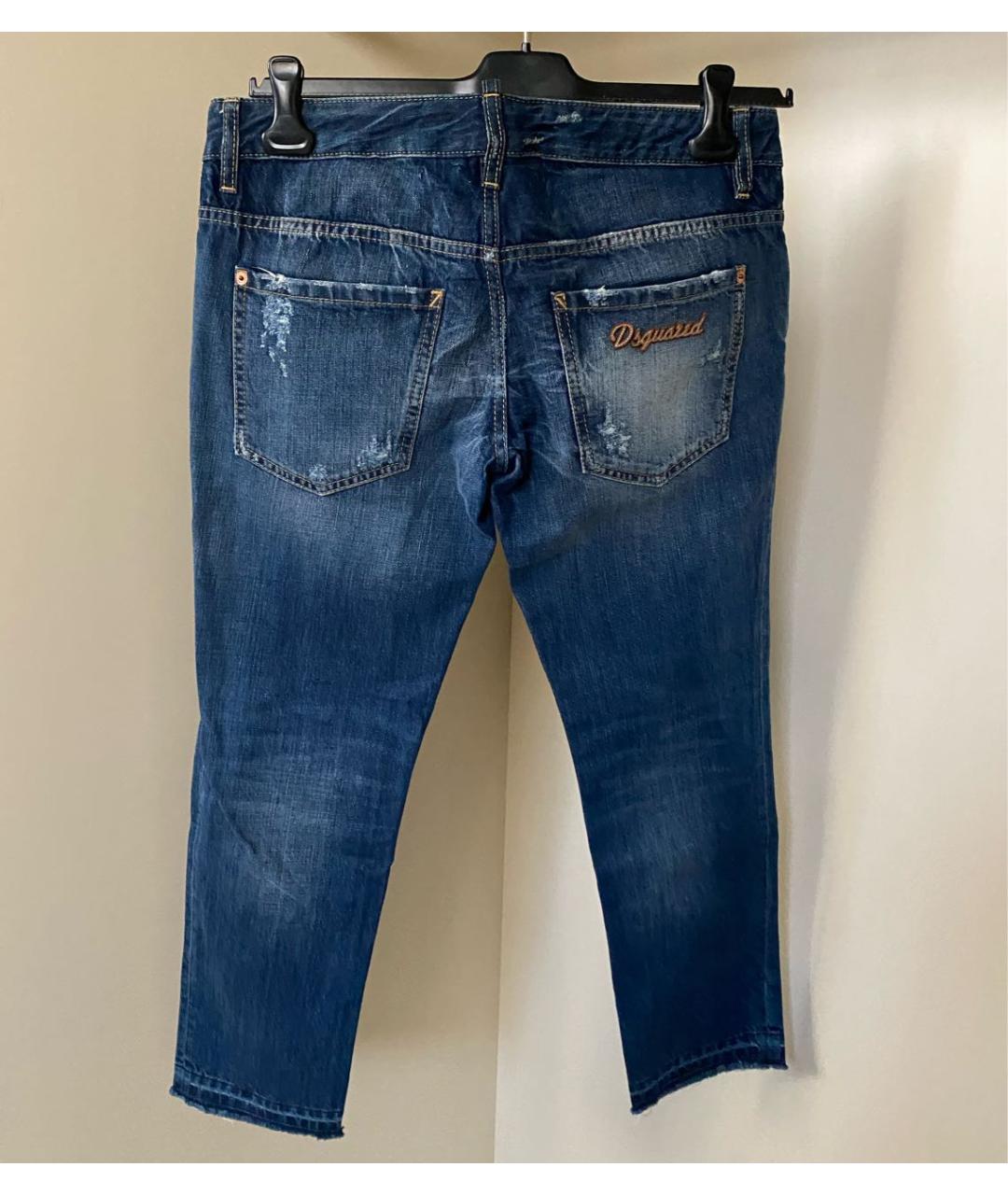 DSQUARED2 Темно-синие хлопковые джинсы слим, фото 4