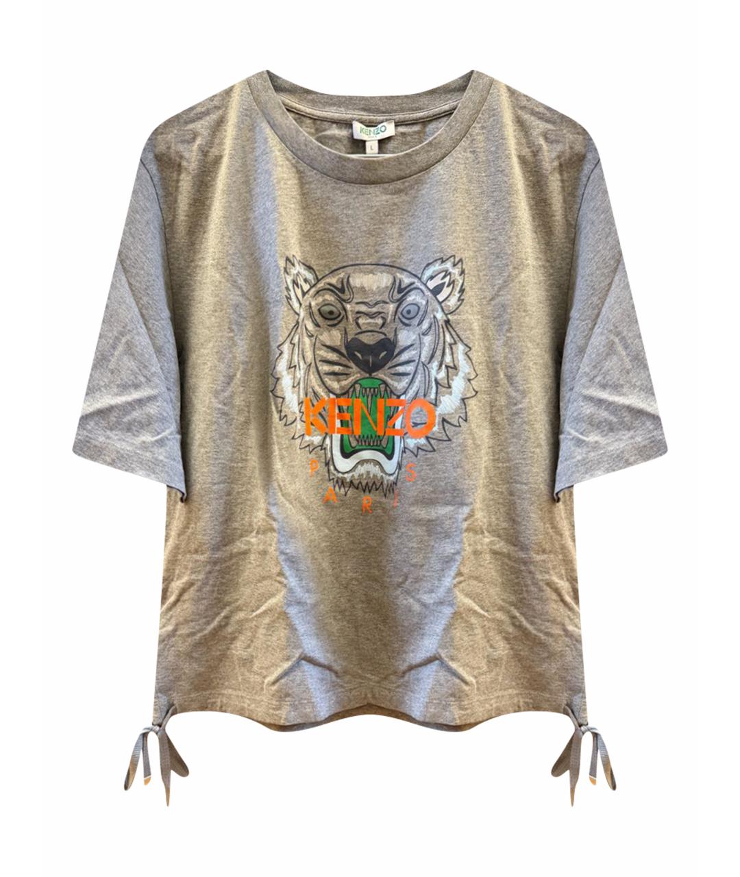 KENZO Серая хлопковая футболка, фото 1