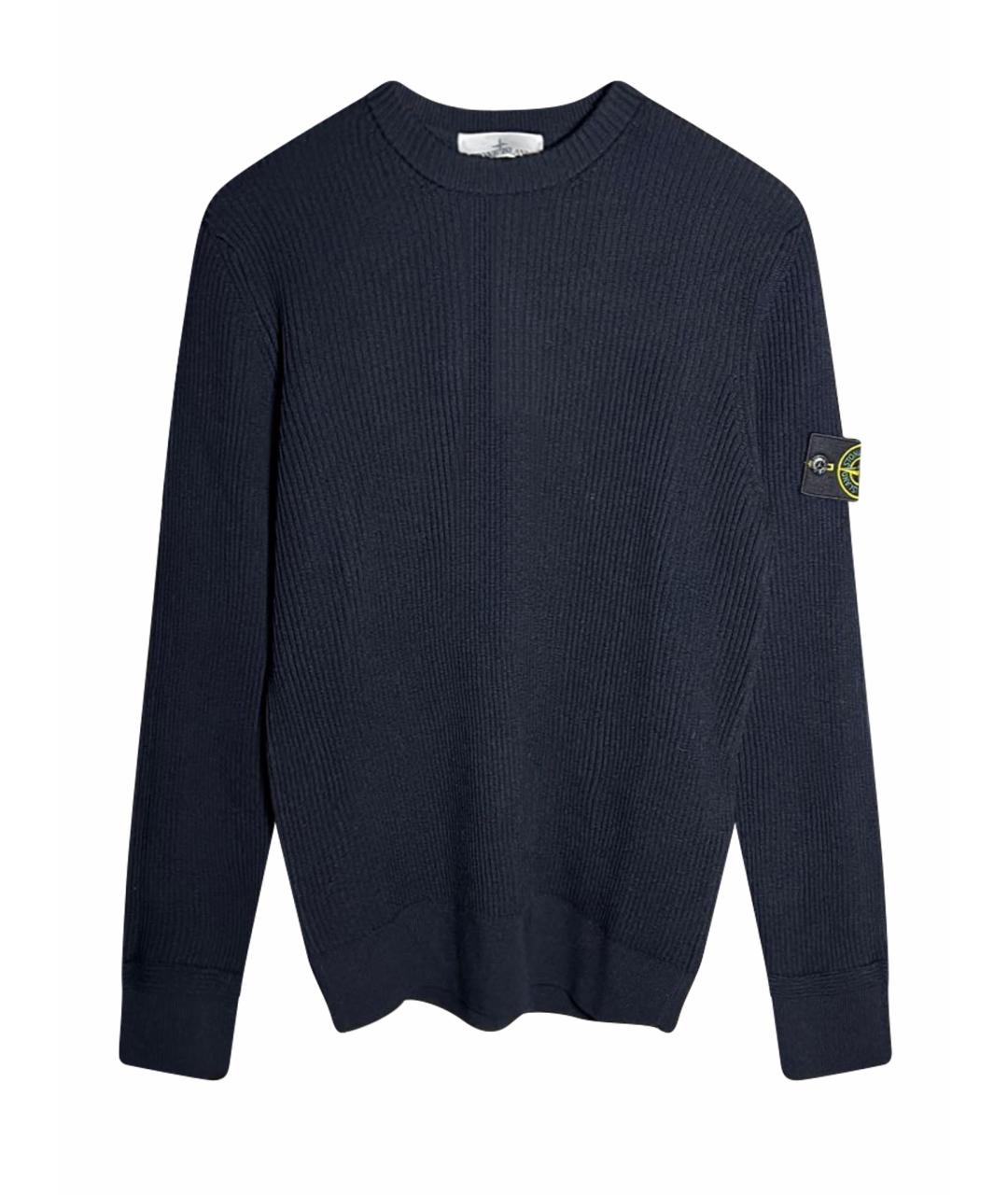 STONE ISLAND Темно-синий шерстяной джемпер / свитер, фото 1