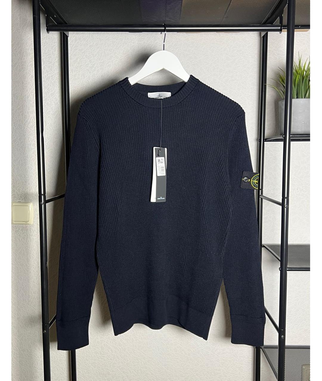 STONE ISLAND Темно-синий шерстяной джемпер / свитер, фото 5