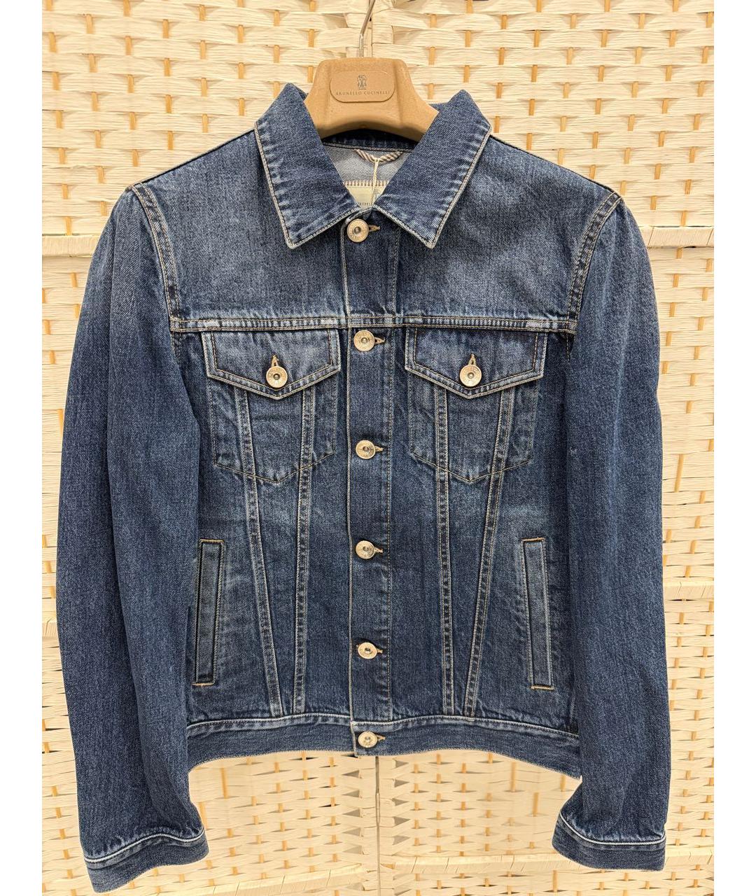 BRUNELLO CUCINELLI Синяя хлопковая куртка, фото 4