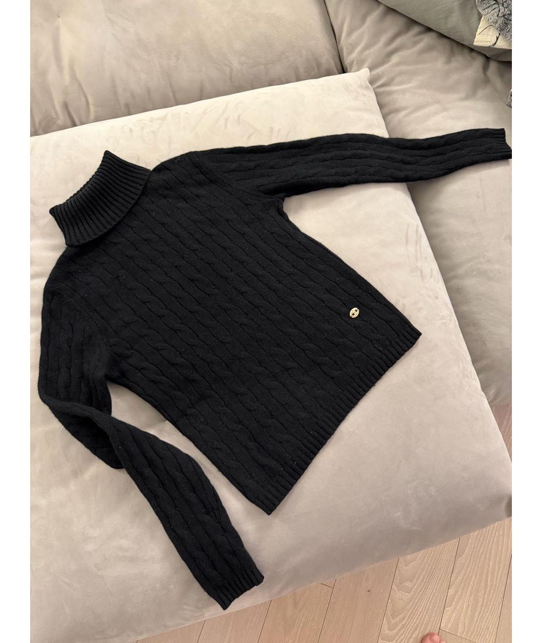 CHANEL Черный кашемировый джемпер / свитер, фото 2