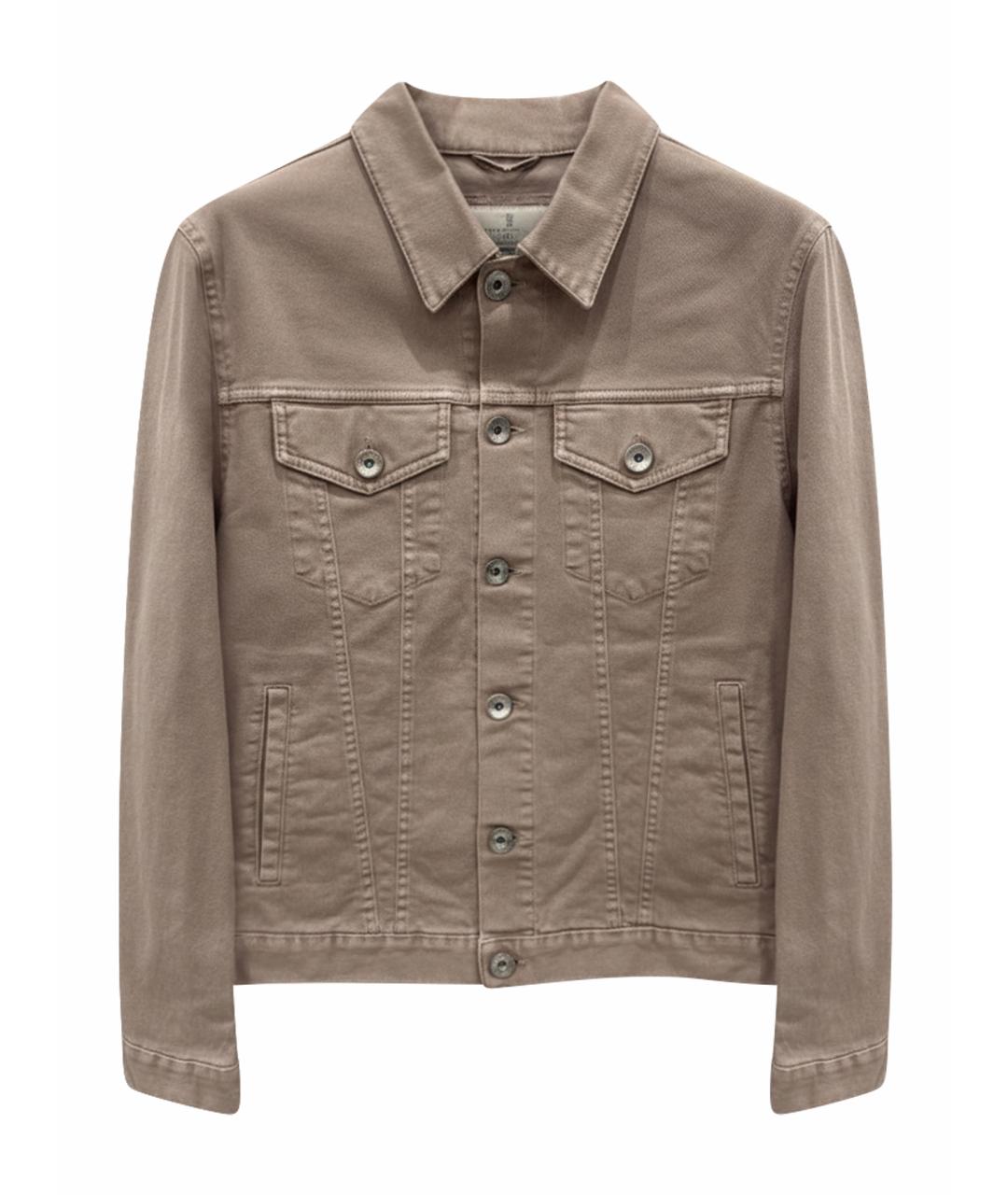 BRUNELLO CUCINELLI Бежевая хлопко-эластановая куртка, фото 1