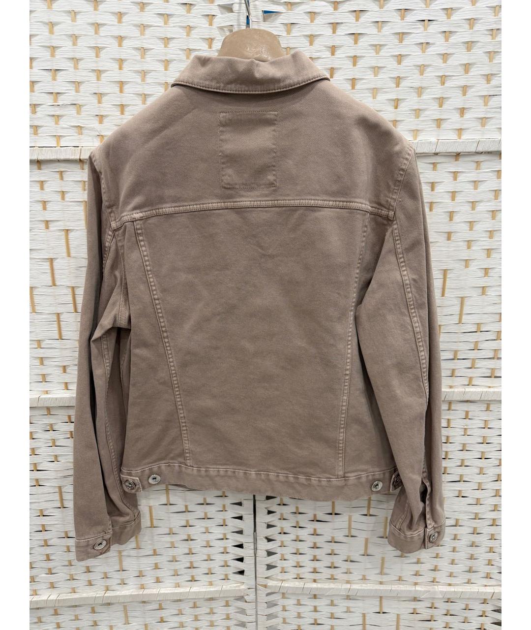 BRUNELLO CUCINELLI Бежевая хлопко-эластановая куртка, фото 2