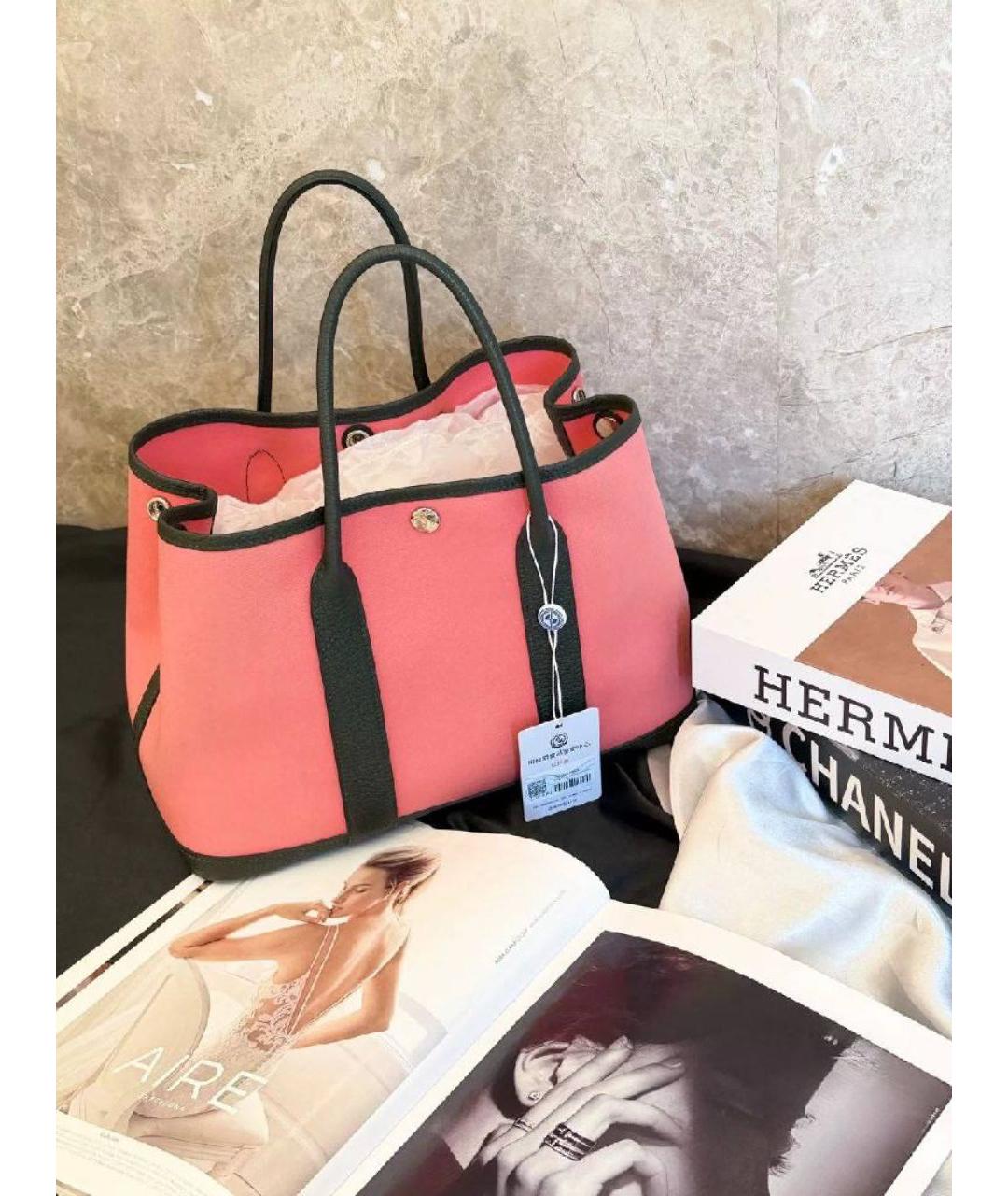 HERMES Розовая сумка тоут, фото 9