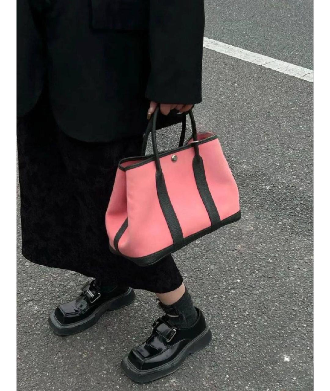 HERMES Розовая сумка тоут, фото 8