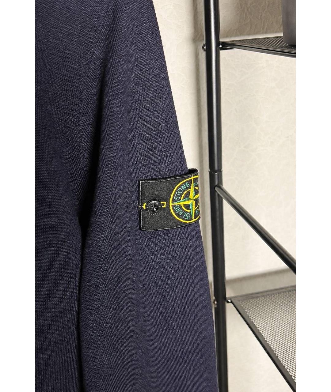 STONE ISLAND Темно-синий шерстяной джемпер / свитер, фото 3
