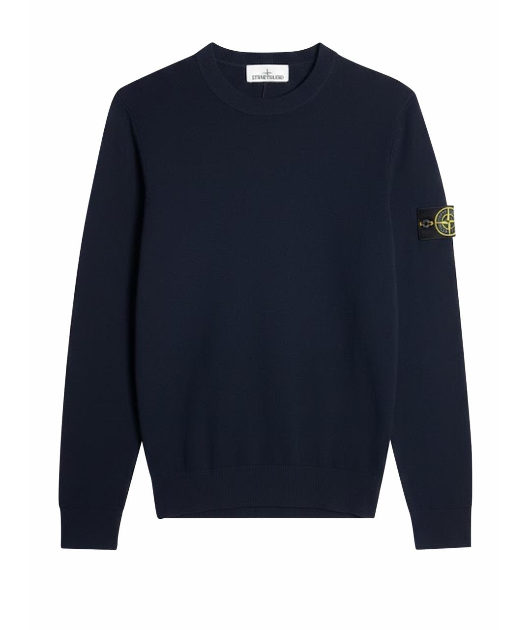 STONE ISLAND Темно-синий шерстяной джемпер / свитер, фото 5
