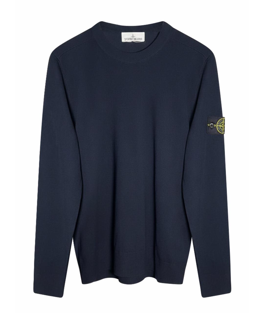 STONE ISLAND Темно-синий шерстяной джемпер / свитер, фото 1