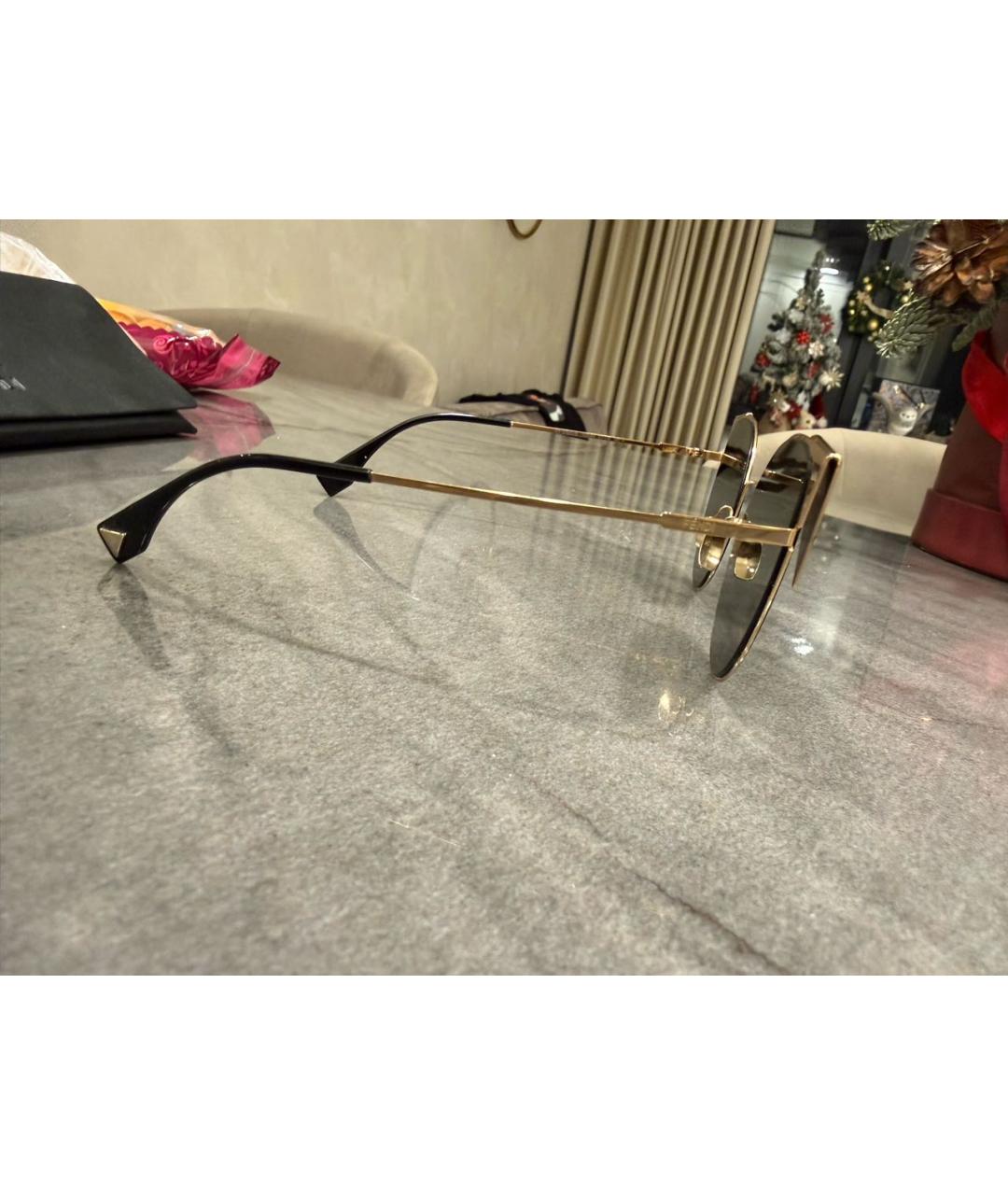 FENDI Черные металлические солнцезащитные очки, фото 2