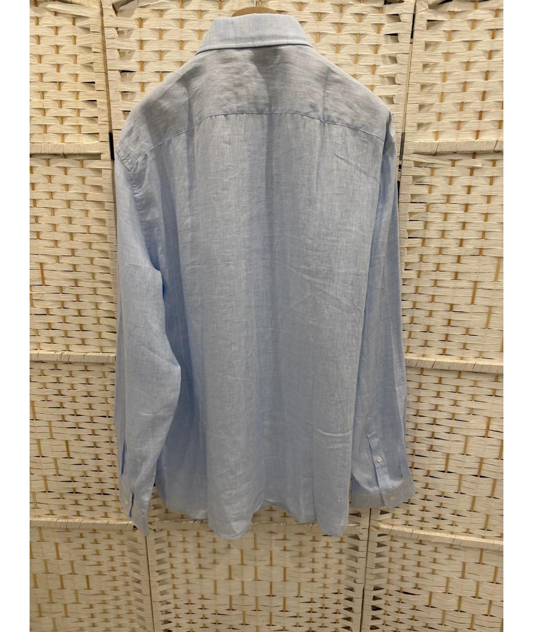 BRUNELLO CUCINELLI Голубая льняная кэжуал рубашка, фото 2