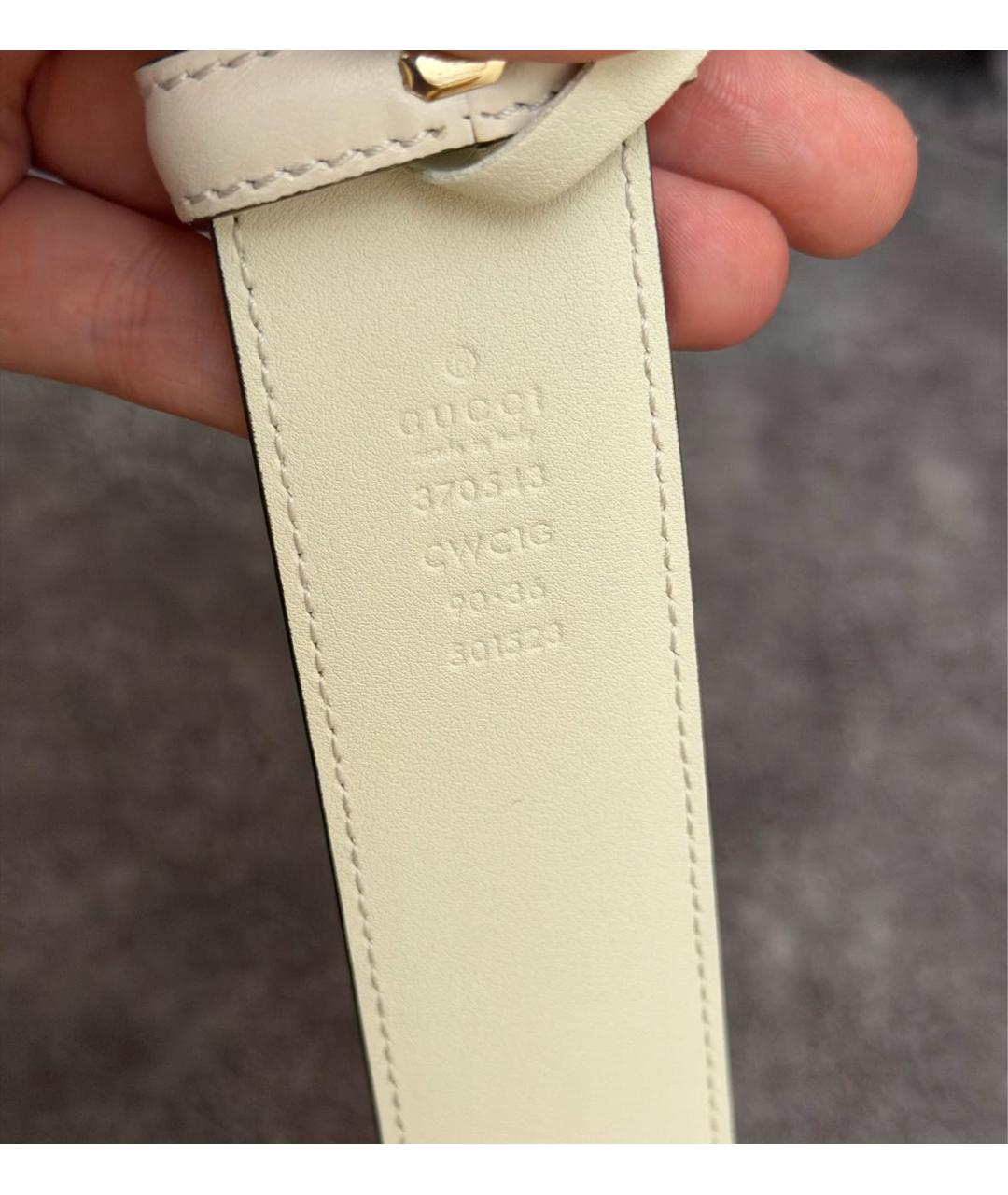 GUCCI Белый кожаный ремень, фото 5