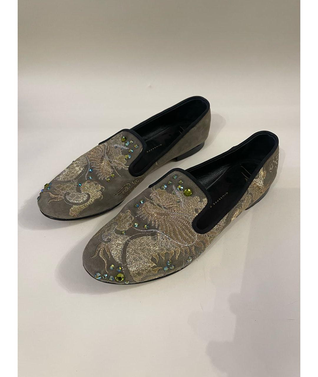 GIUSEPPE ZANOTTI DESIGN Хаки замшевые лоферы, фото 2