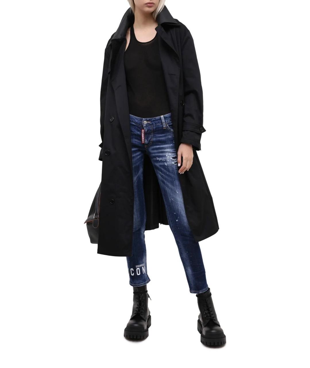 DSQUARED2 Синие хлопко-эластановые джинсы слим, фото 8