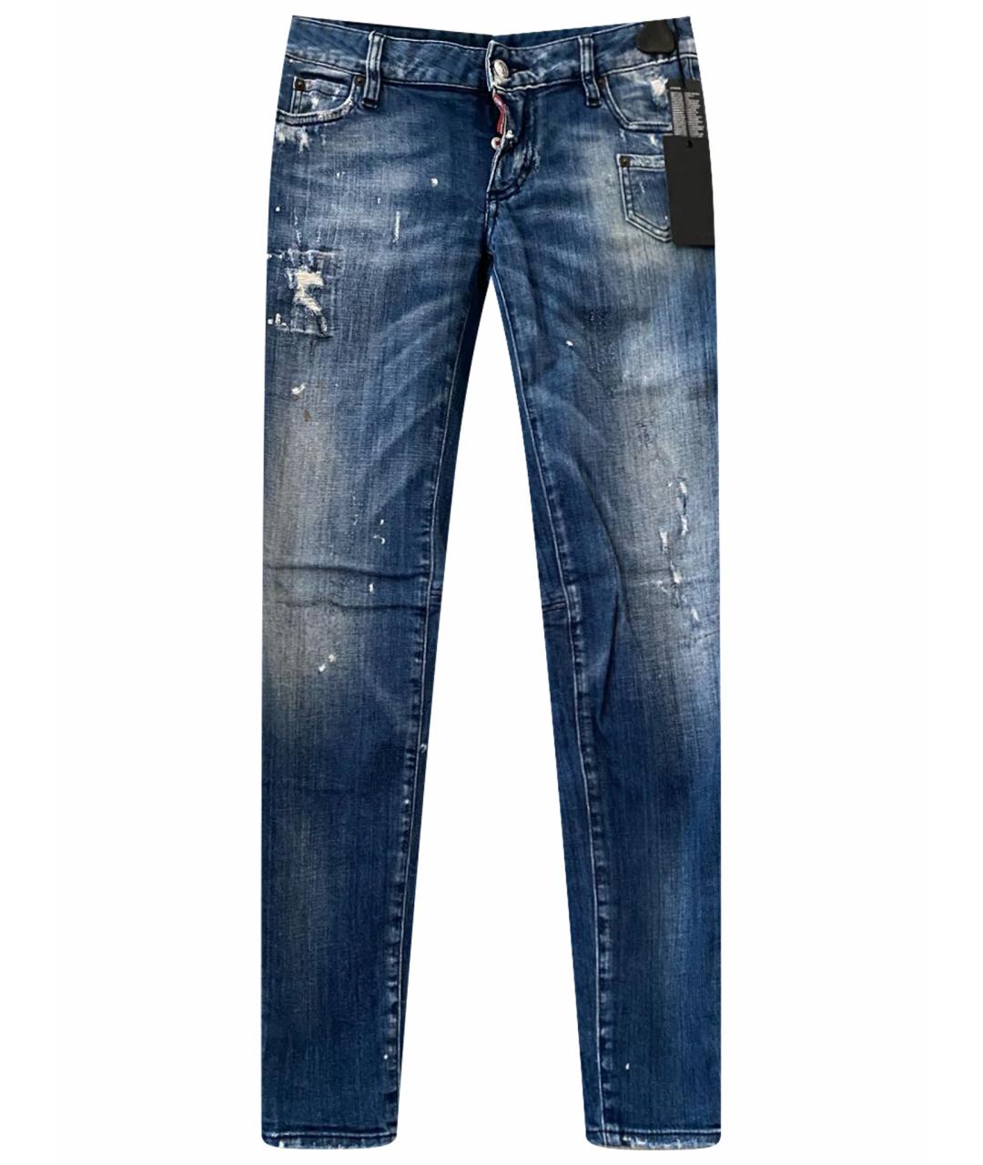 DSQUARED2 Синие хлопко-эластановые джинсы слим, фото 1