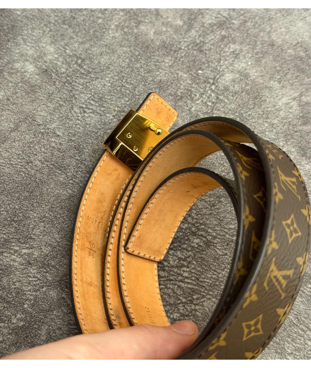 LOUIS VUITTON Коричневый ремень, фото 5