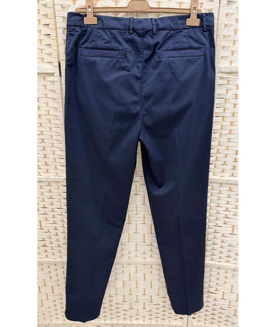 BRUNELLO CUCINELLI Синие хлопко-эластановые брюки чинос, фото 2