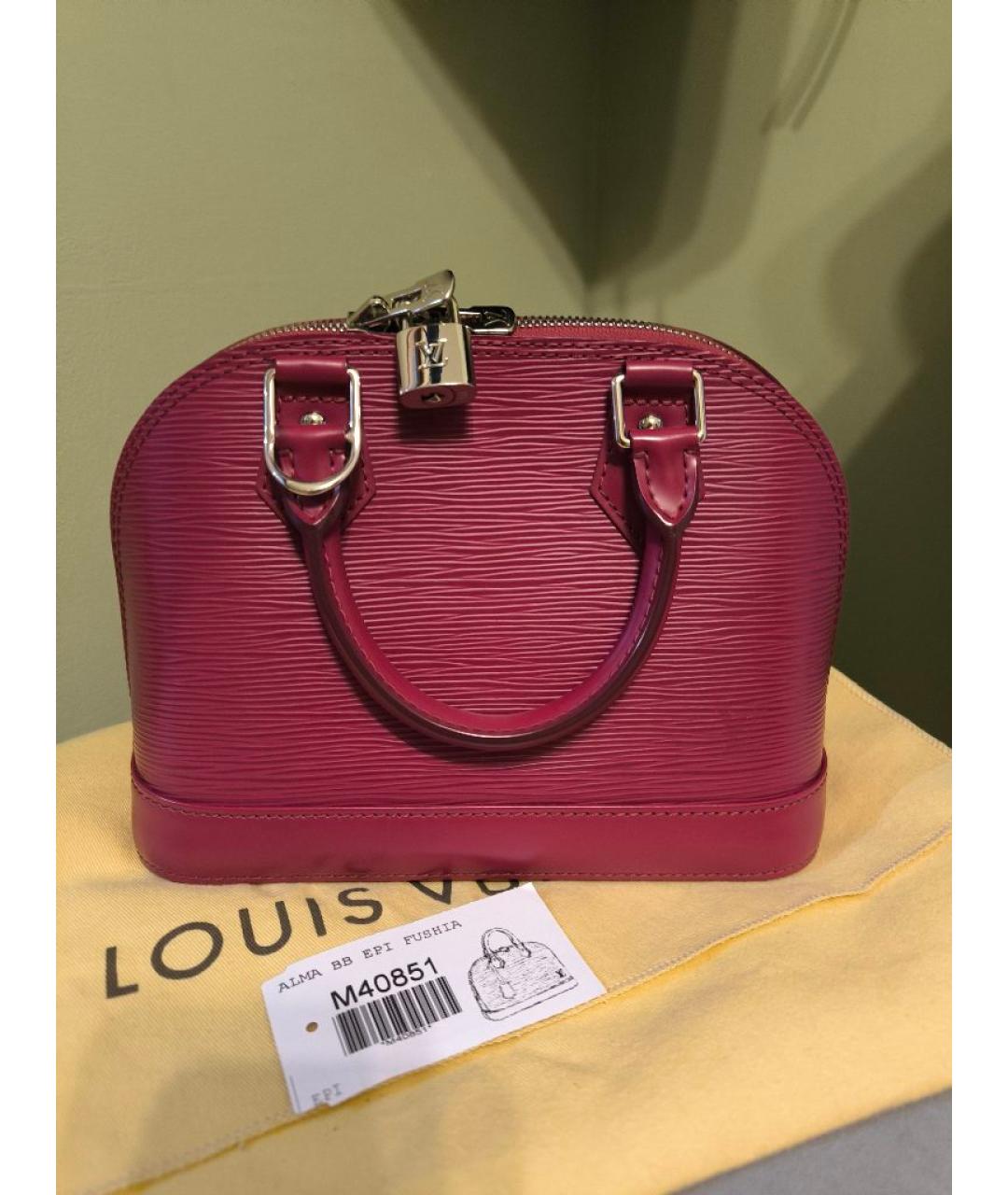 LOUIS VUITTON Фуксия кожаная сумка через плечо, фото 10