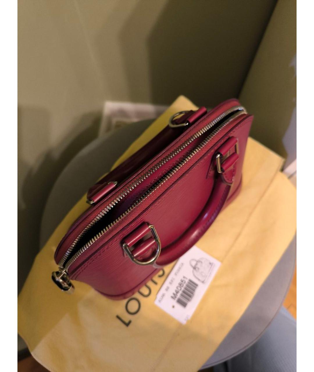 LOUIS VUITTON Фуксия кожаная сумка через плечо, фото 4