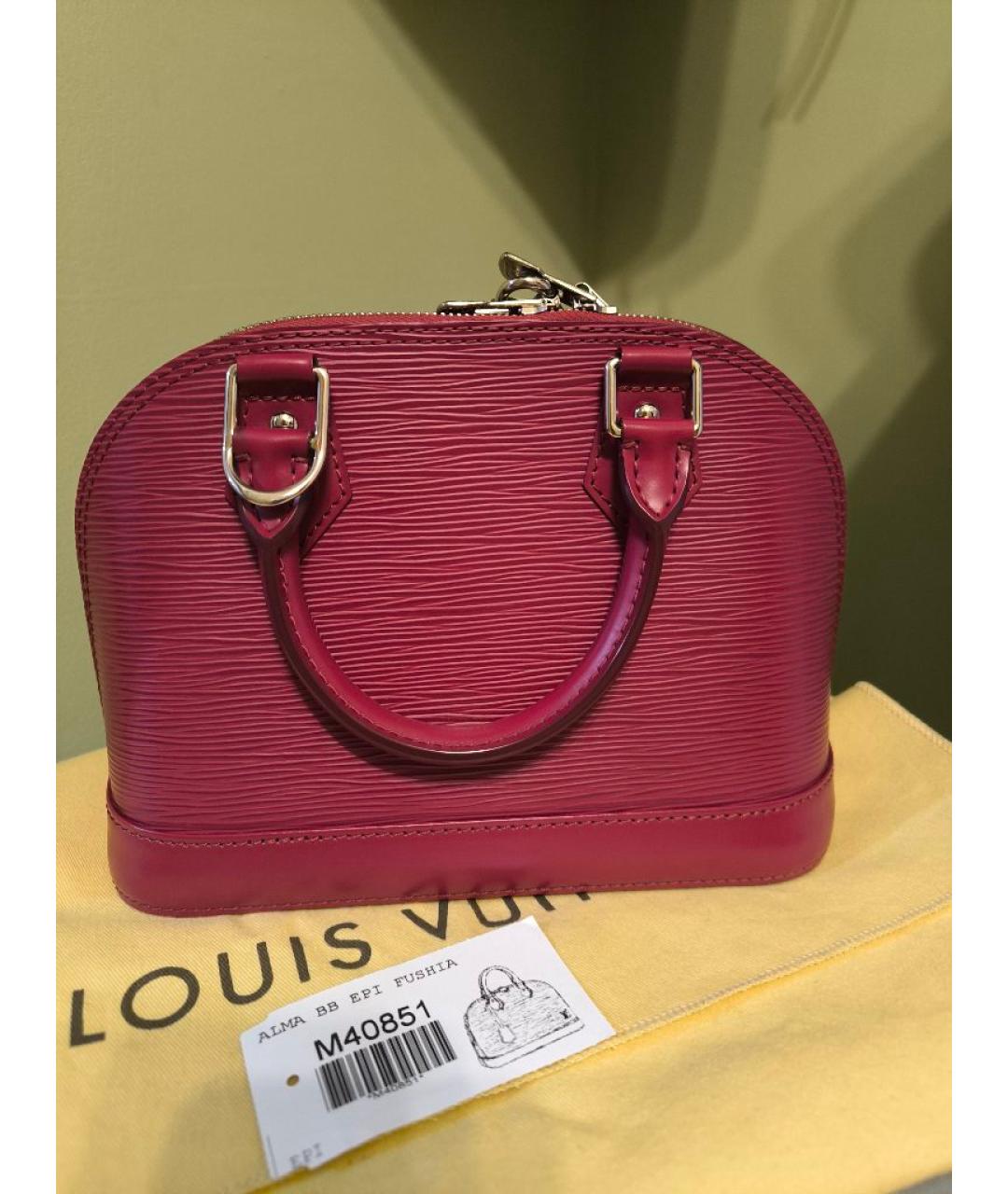 LOUIS VUITTON Фуксия кожаная сумка через плечо, фото 3