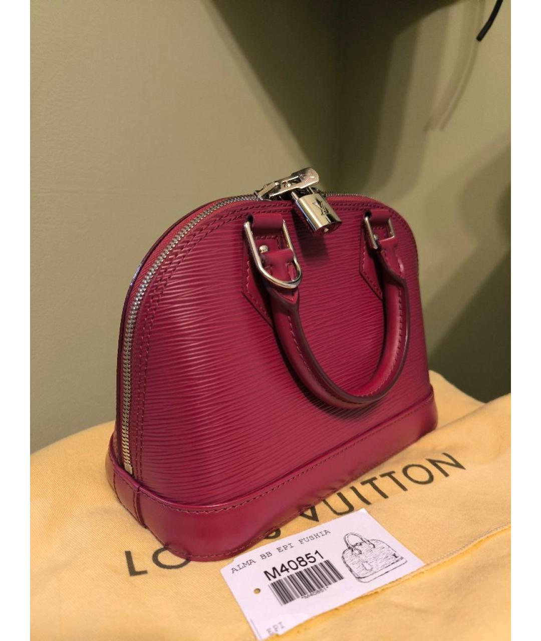 LOUIS VUITTON Фуксия кожаная сумка через плечо, фото 2