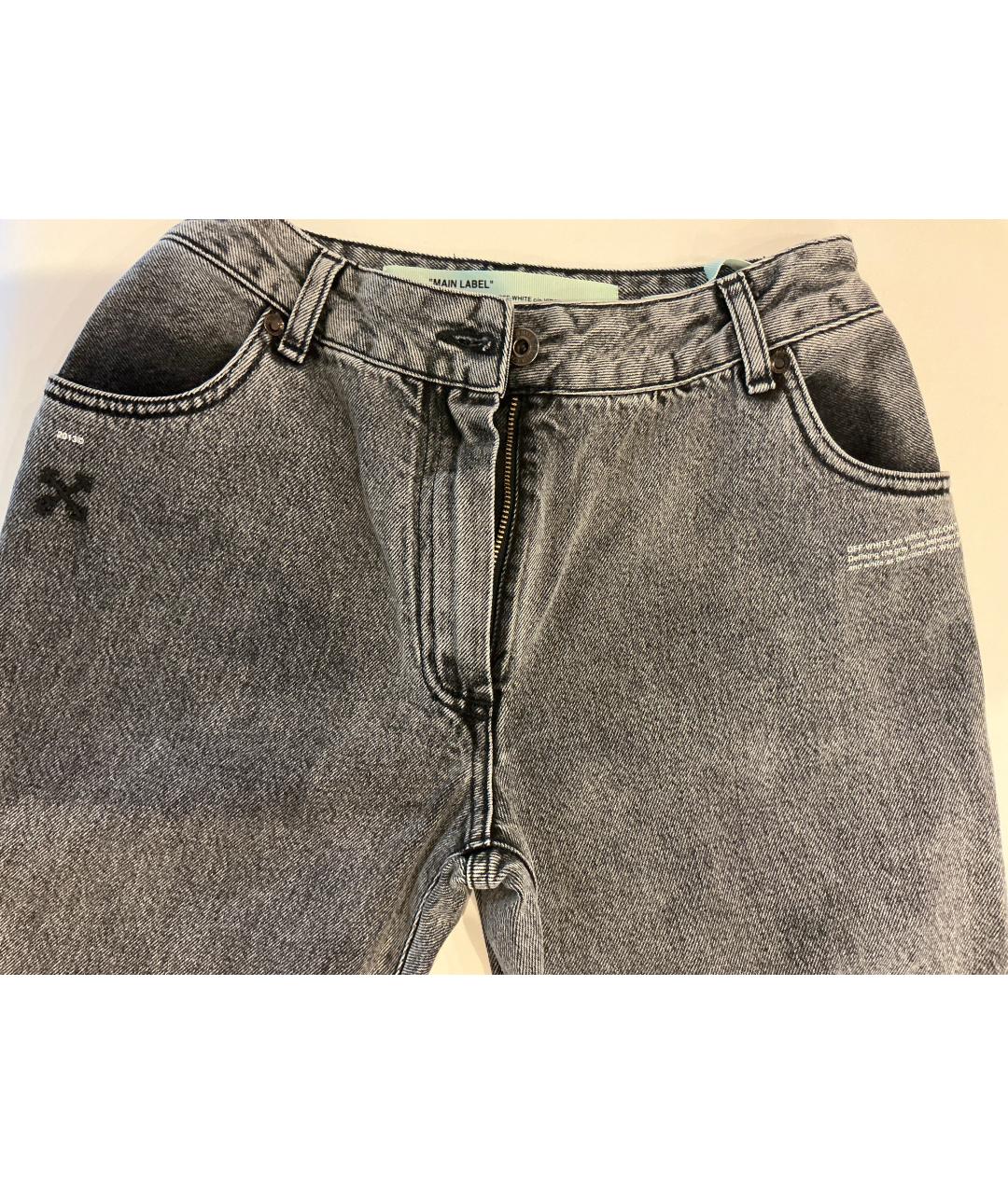 OFF-WHITE Серые хлопковые прямые джинсы, фото 2