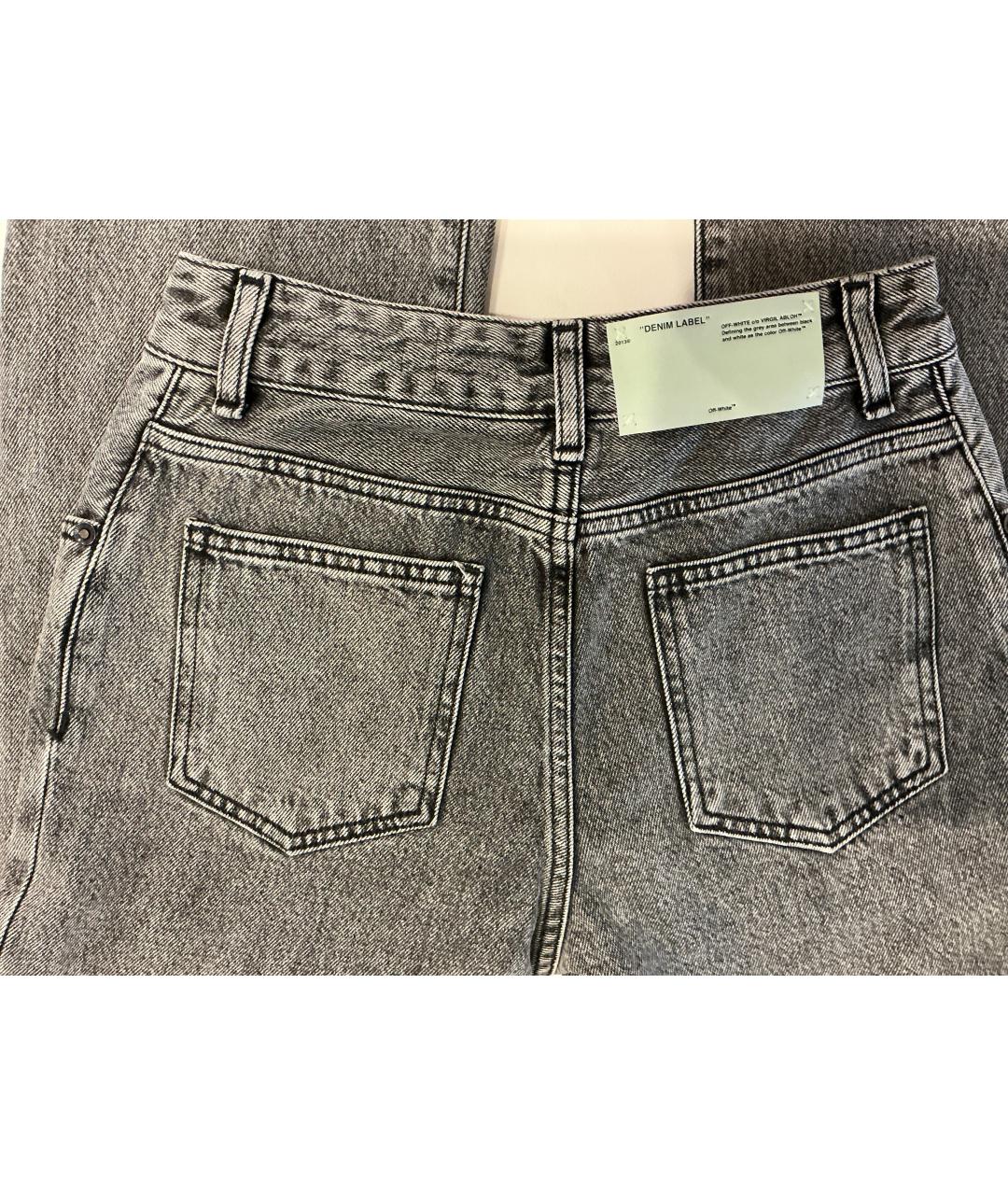 OFF-WHITE Серые хлопковые прямые джинсы, фото 6