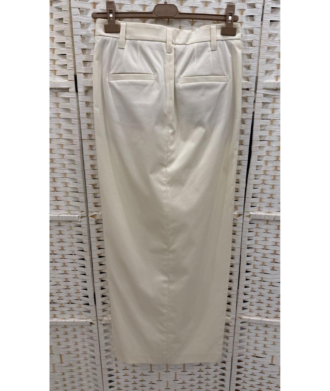 BRUNELLO CUCINELLI Белая хлопко-эластановая юбка макси, фото 2