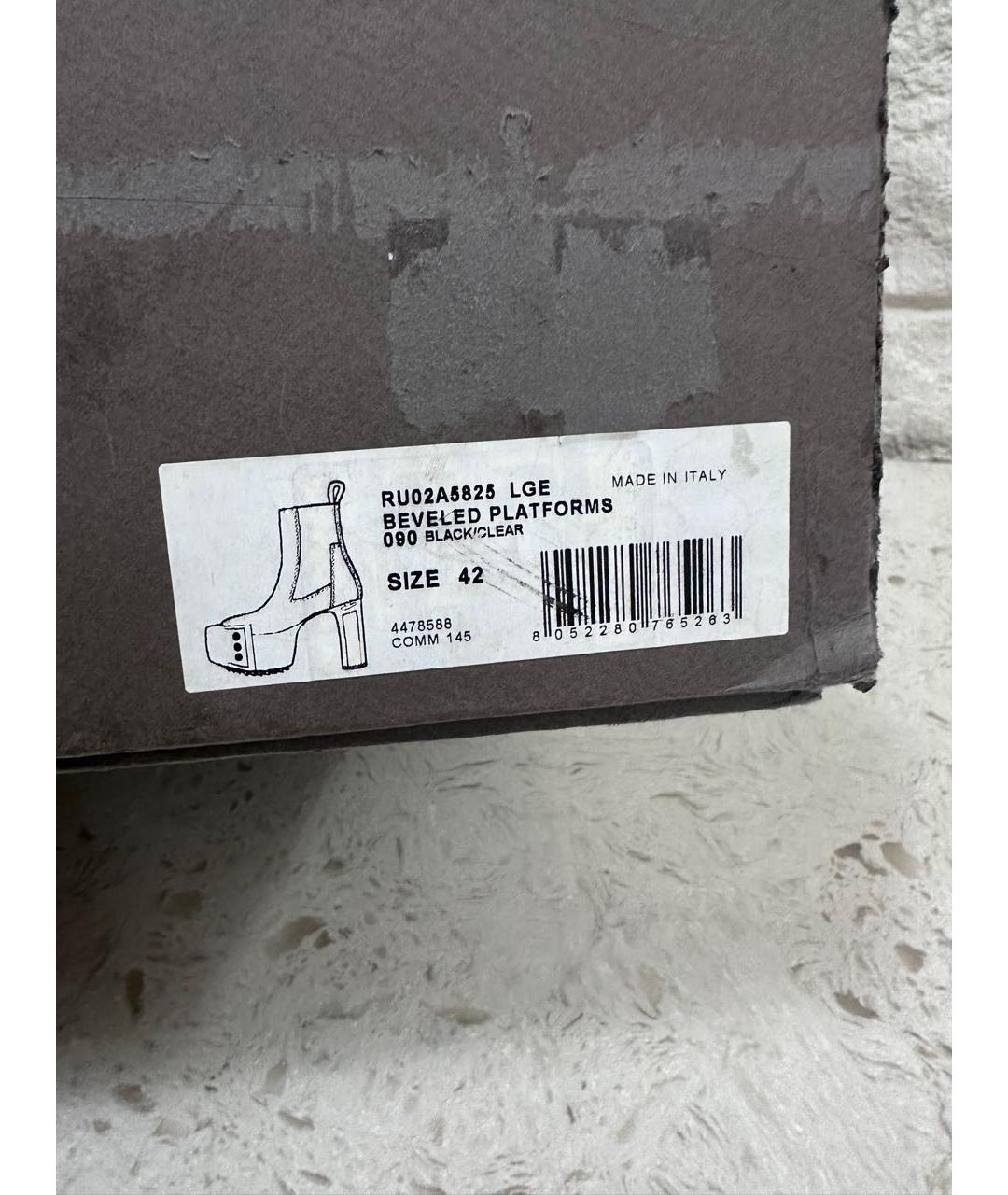 RICK OWENS Черные кожаные ботильоны, фото 7