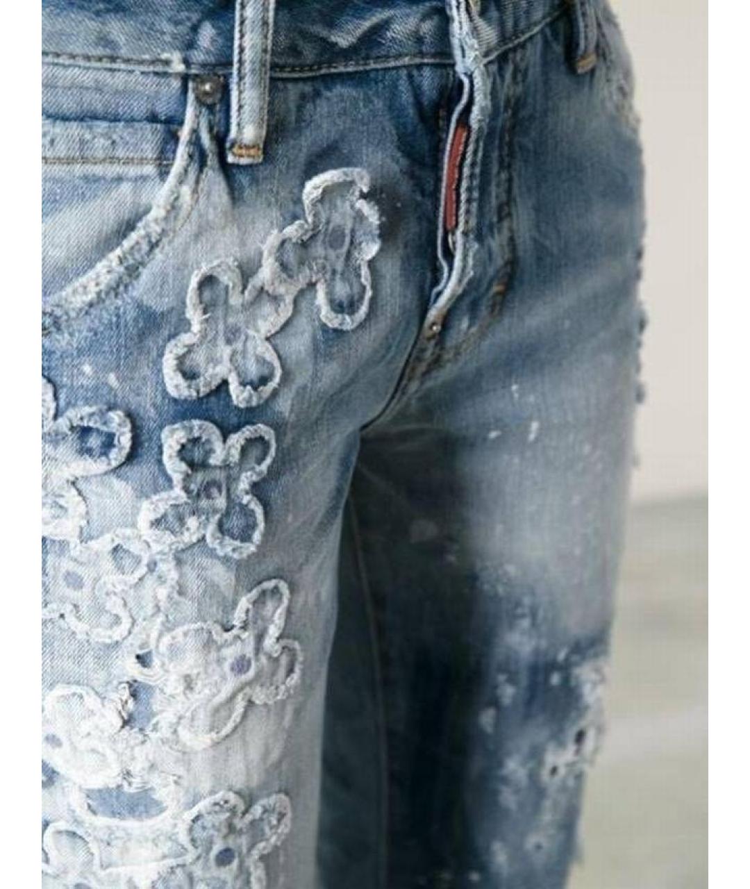 DSQUARED2 Голубые хлопковые джинсы слим, фото 2