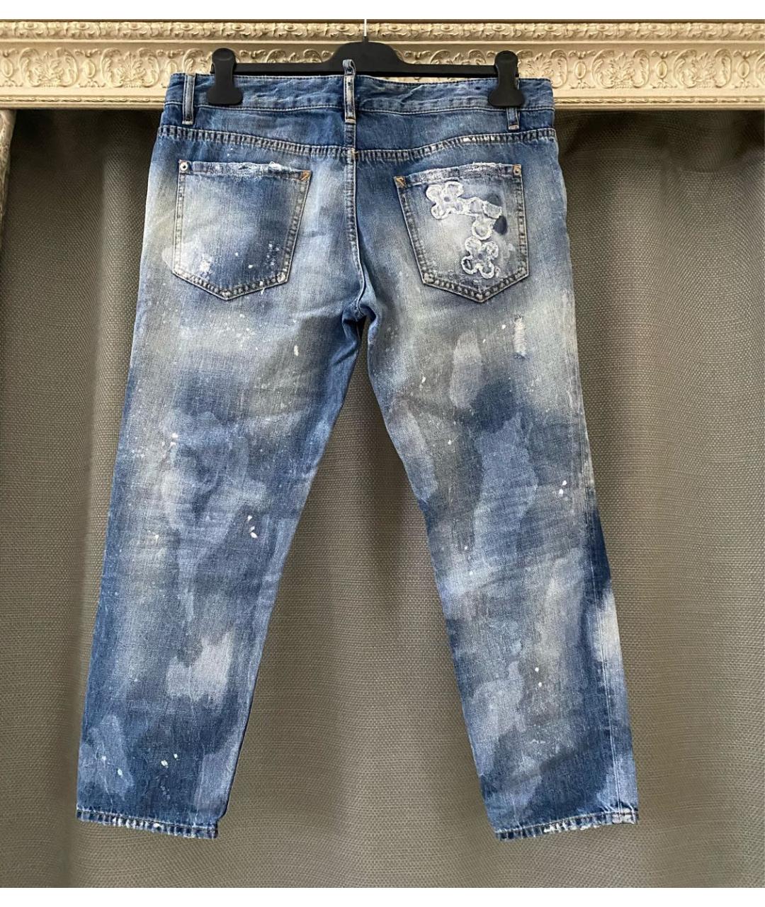 DSQUARED2 Голубые хлопковые джинсы слим, фото 7
