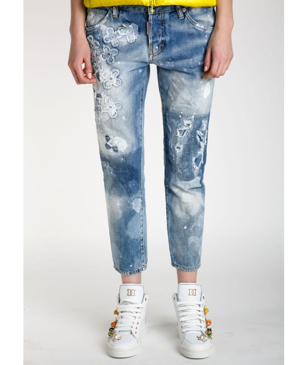 DSQUARED2 Голубые хлопковые джинсы слим, фото 3