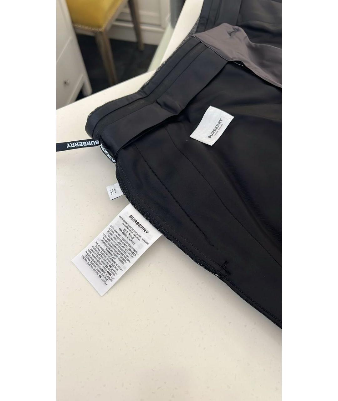 BURBERRY Серые шерстяные прямые брюки, фото 7