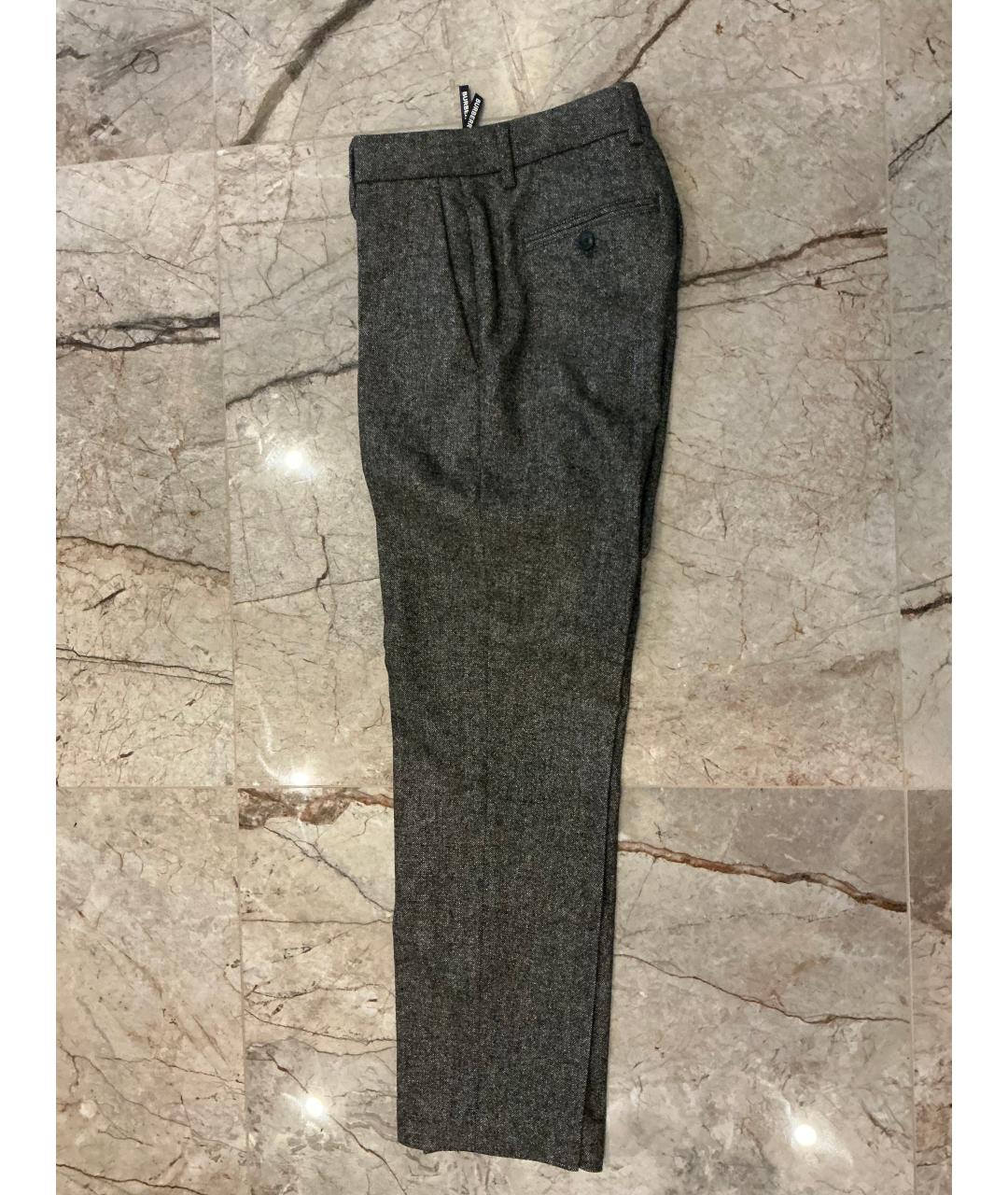 BURBERRY Серые шерстяные прямые брюки, фото 9