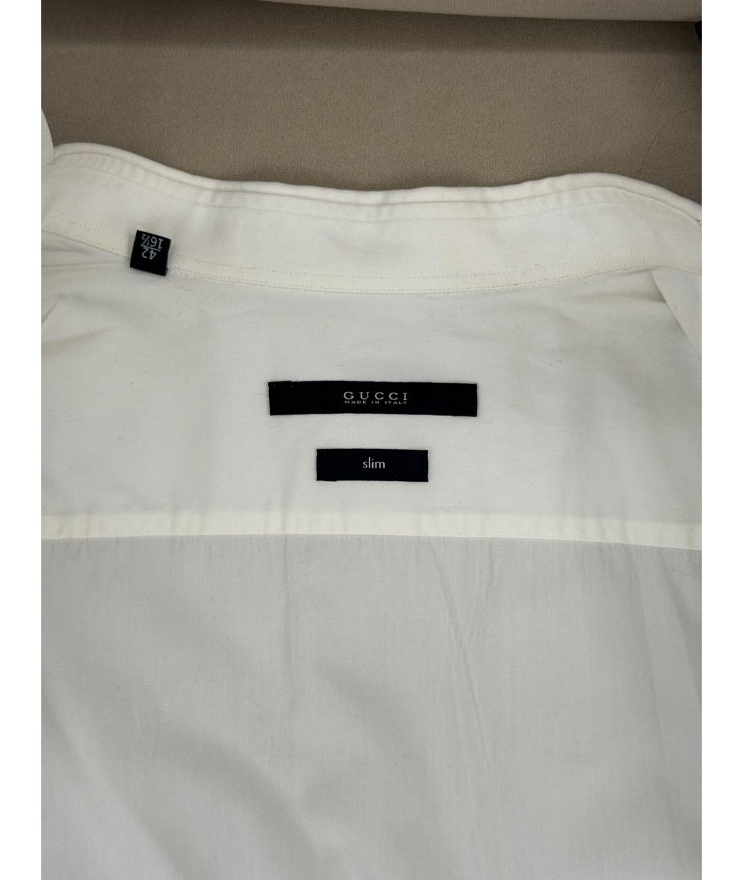 GUCCI Белая хлопковая классическая рубашка, фото 3