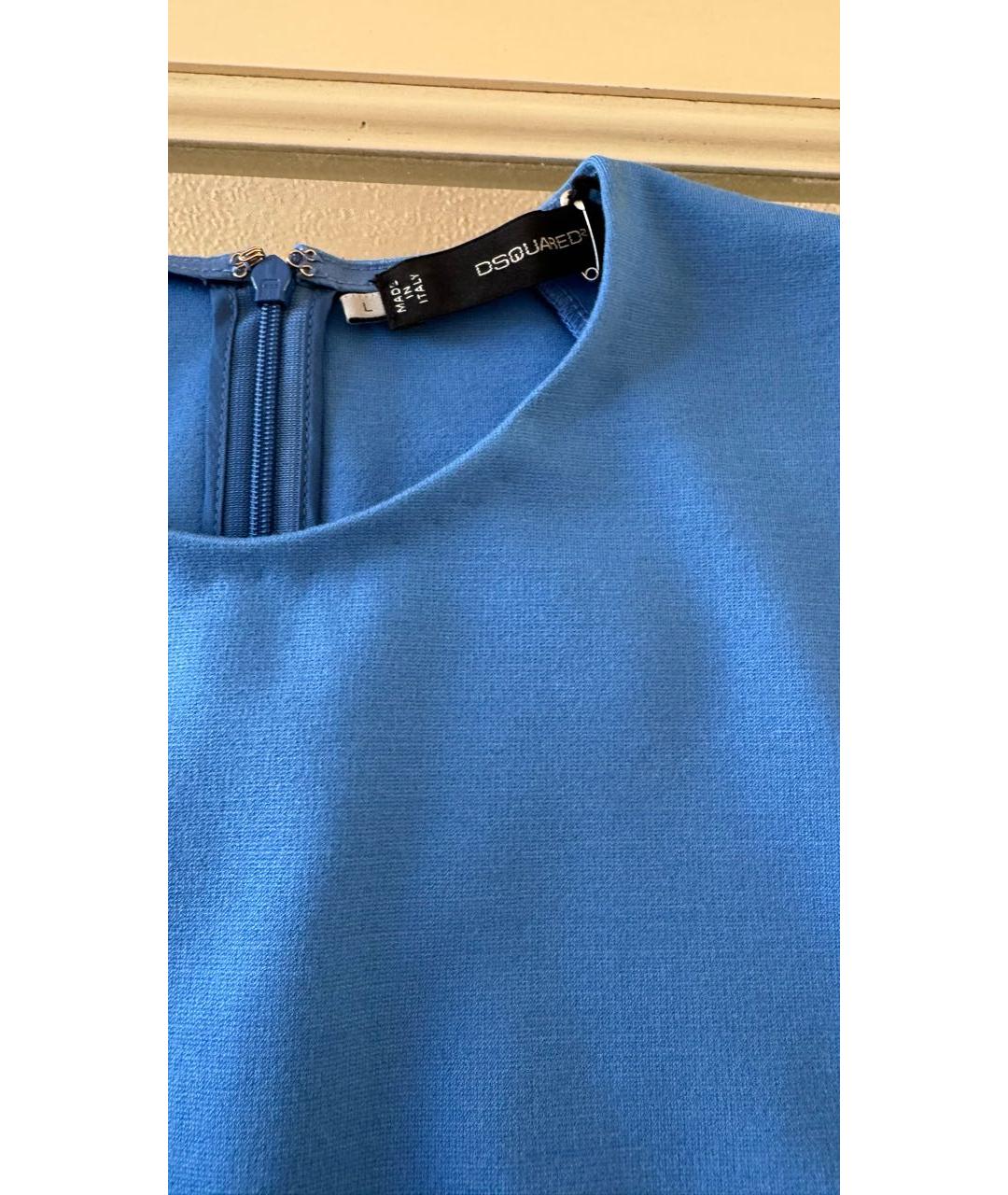 DSQUARED2 Голубая вискозная футболка, фото 4