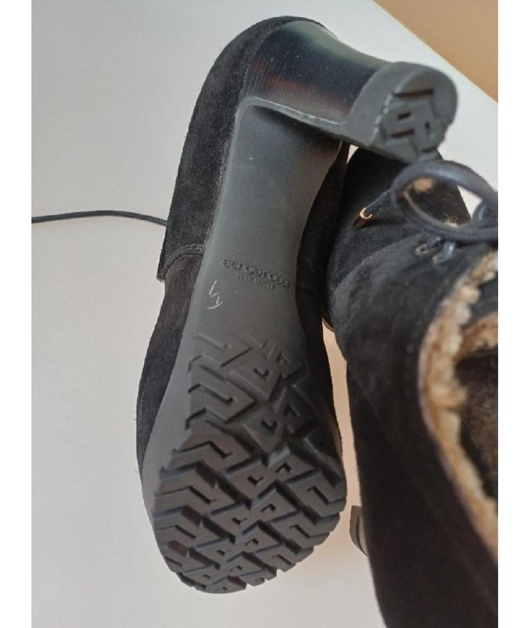 SERGIO ROSSI Черные замшевые ботильоны, фото 9